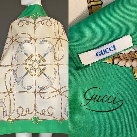 Gorg Gucci Silk Scarf 34 In Very Good Condition - Picture 1 of 10